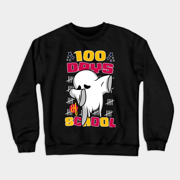 100 days of school featuring a Cute dabbing ghost #5 Crewneck Sweatshirt by XYDstore